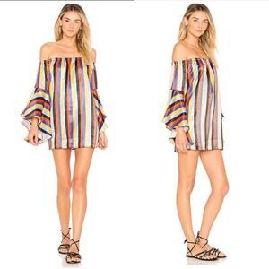 House of Harlow 1960 X Revolve Paloma Dress Top in Bari Stripe Multicolor Sz XS